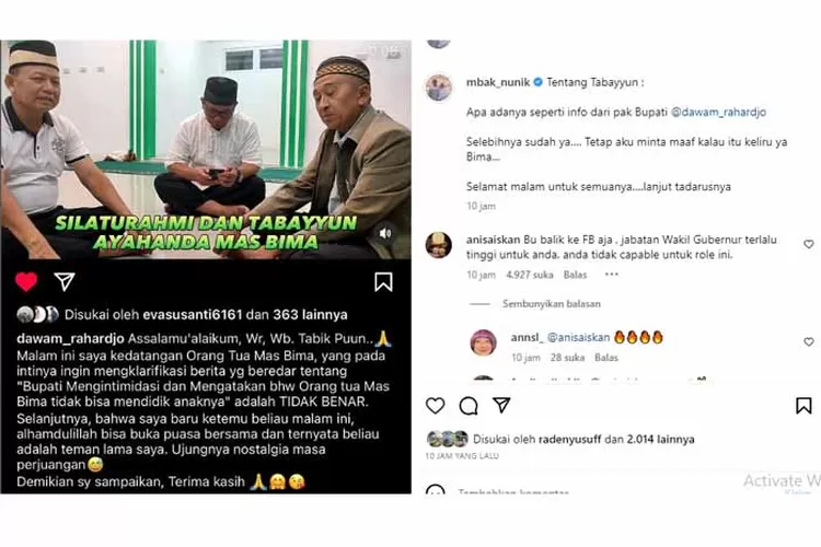 Wakil Gubernur Lampung Tanggapi Tabayyung yang Dimaksud Bima, Netizen Justru Bilang Ini (instagram.com/mbak_nunik)