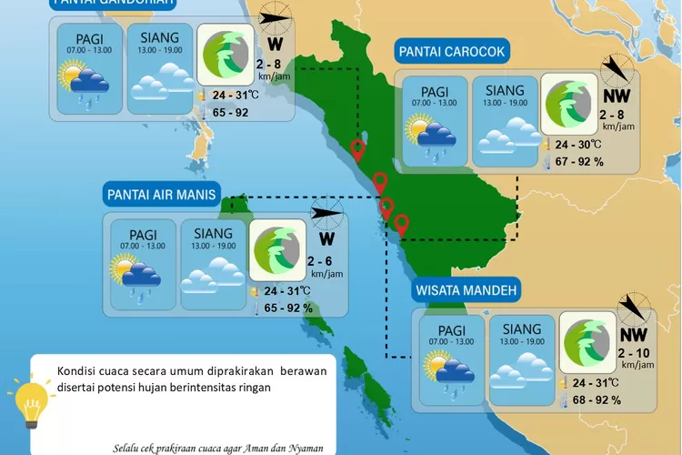 Mau Akhir Pekan? Yuk Cek Cuaca Pariwisata Sumbar Hari Ini (BMKG )