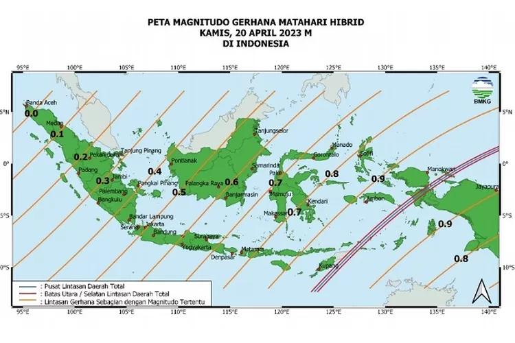 Peristiwa langka Gerhana Matahari Hybrid terjadi pada 20 April 2023 (bmkg.go.id)