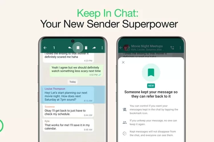 WhatsApp Luncurkan Fitur 'Keep in Chat',  (Gizmochina)