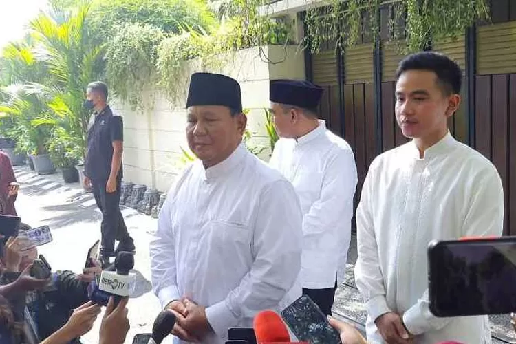 Ketua Umum Partai Gerindra yang juga Menteri Pertahanan, Prabowo Subianto memberikan keterangan usai bertemu Presiden Jokowi (Endang Kusumastuti)