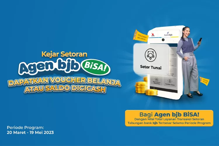 Kejar Setoran Agen bjb BiSA! memberikan hadiah berupa voucher belanja dan saldi DIGICash untuk Agen bjb BiSA!. (ayopontianak.com/dok. bank bjb)