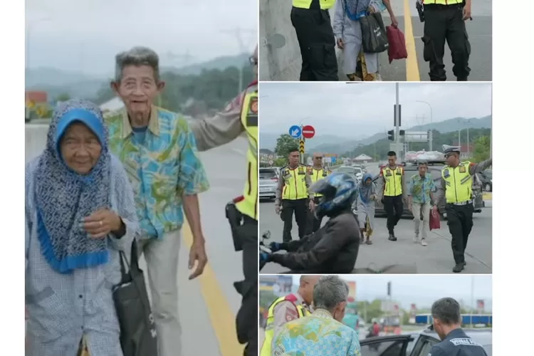 Sepasang Kakek dan Nenek Jalan Kaki di Jalan Tol (Instagram @polressumedang)