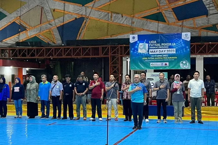 Suasana saat pembukaan Turnamen Futsal BPJAMSOSTEK Juanda dan Kanwil Jatim