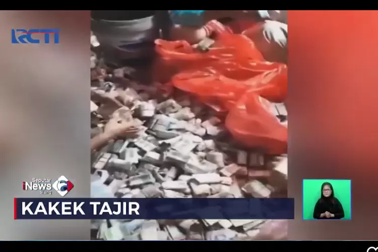 seorang kakek sebatang kara di Serang Banten miliki tabungan berbentuk uang receh hingga ratusan juta rupiah, para tetangga ikut bantu hitung (tangkapan layar Instagram @seputarnewsrcti)