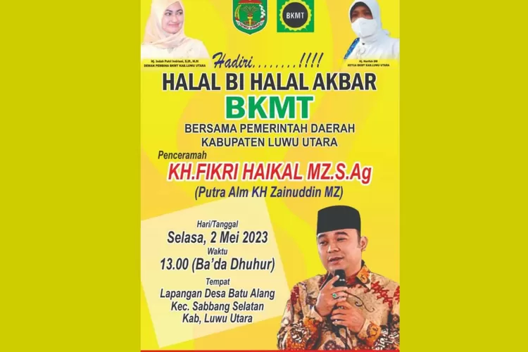 Halalbihalal Akbar, BKMT Luwu Utara Datangkan Ustaz Fikri Haikal MZ (Dok. Istimewa)