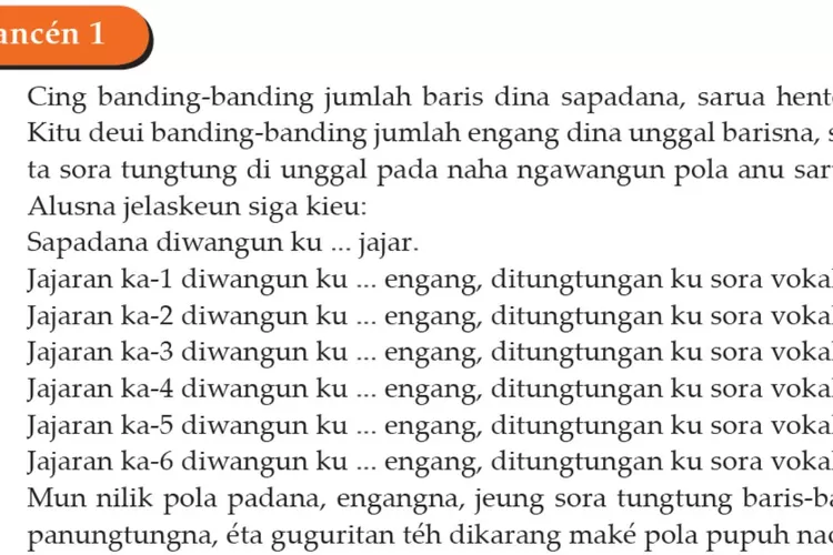 Pancen 1 Bahasa Sunda kelas 10 halaman 116 117