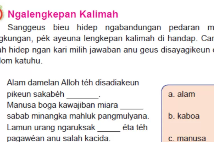 Bahasa Sunda kelas 3 halaman 117 118 Kurikulum 2013