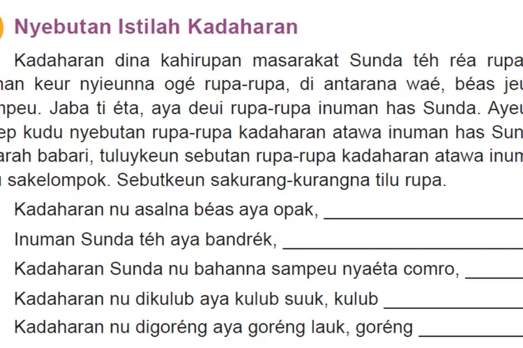 Bahasa Sunda kelas 4 halaman 102 Kurikulum 2013