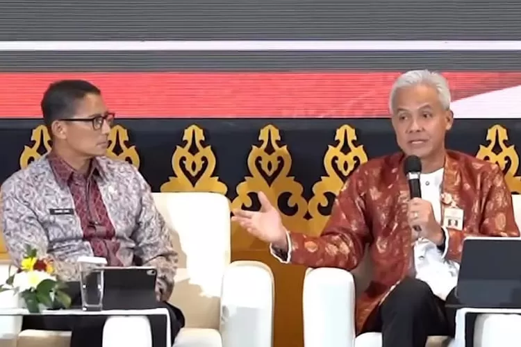 Foto Sandiaga Uno dengan Ganjar Pranowo dalam acara rapat TPAKD se Jawa Tengah (Tangkap Layar Instagram @sandiuno)