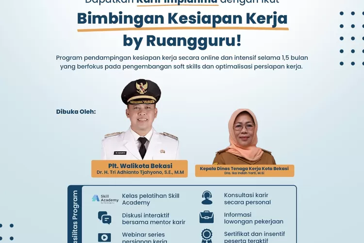 Pemkot Bekasi Kerjasama dengan Ruangguru, Siapkan Pelatihan Persiapan Kerja Gratis untuk Warga Bekasi. (Foto/Humas Pemkot Bekasi.)