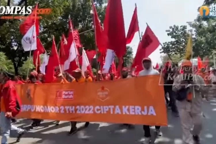 Titik lokasi peringatan Hari Buruh pada Senin, 1 Mei 2023. (YouTube Kompas.com)