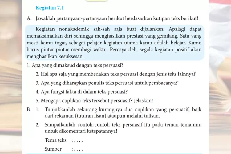 Kegiatan 7.1 Bahasa Indonesia kelas 8 halaman 178 Kurikulum 2013