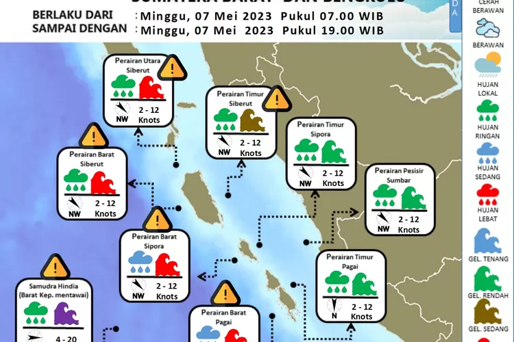 Waspada Gelombang Laut di Perairan Sumbar Hari ini,&nbsp;Tingginya Capai 5 Meter. (BMKG )