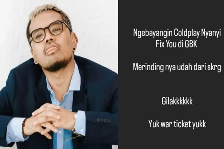 Reaksi Coki Pardede saat Coldplay Konfirmasi Manggung di Jakarta (Sumber: Instagram @cokipardedebebas)