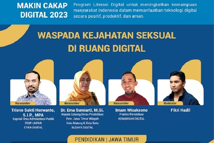 Diskusi virtual &ldquo;Waspada Kejahatan Seksual di Ruang Digital&rdquo;  diselenggarakan Kemenkominfo bekerja sama dengan Siberkreasi Indonesia. (Kementerian Kominfo )