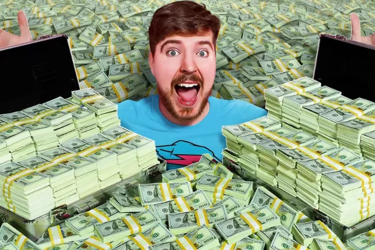 MrBeast memiliki jumlah kekayaan bersih mencapai 100 juta dollar atau setara Rp 1,4 triliun. (Essentially Sports)