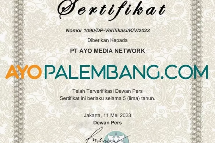 AyoPalembang.com Resmi Terverifikasi Administrasi dan Faktual Dewan Pers