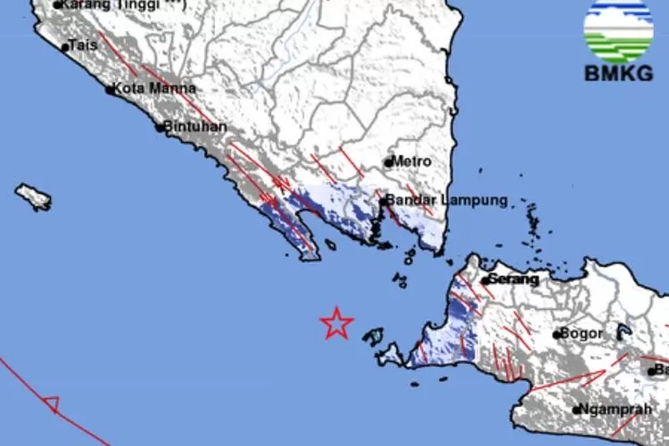 Illustrasi Selat Sunda diguncang gempa yang terasa sampai ke Lampung dan Banten (BMKG)