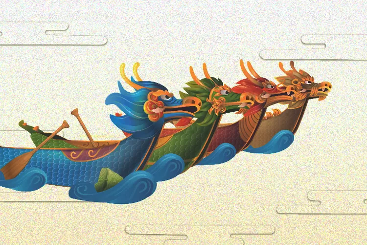 Ilustrasi kapal berukir kepala naga yang menjadi cikal bakal nama Teluknaga