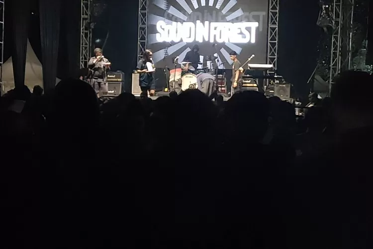 para penonton antusias menikmati musik meski diguyur hujan ( liputan tim bisnis bandung)