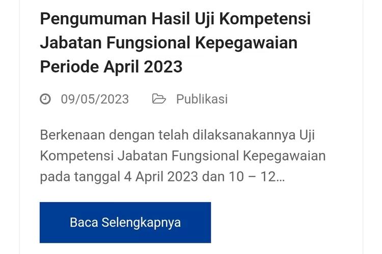 PENGUMUMAN Hasil Kelulusan Uji Kompetensi Jabatan Fungsional Telah Keluar Begini Tata Cara Cek