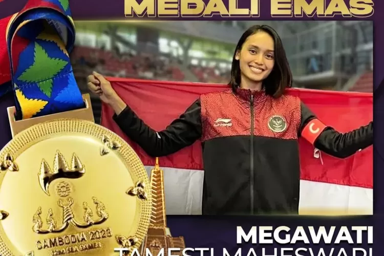 Atlet taekwondo Megawati sumbang emas untuk Indonesia diajang SEA Games 2023 (Kemenpora)