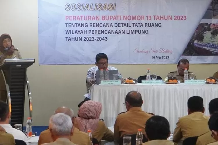 Penjabat (Pj) Bupati Batang Lani Dwi Rejeki saat membuka sosialisasi (RDTR) wilayah perencanaan Limpung dan Gringsing tahun 2023-2043 di Hotel Sedang Sari Batang, Kabupaten Batang, Selasa 16 Mei 2023. Foto: dok