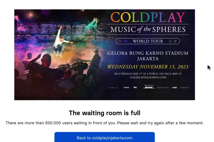Potret War Tiket Coldplay (coldplayinjakarta.com)