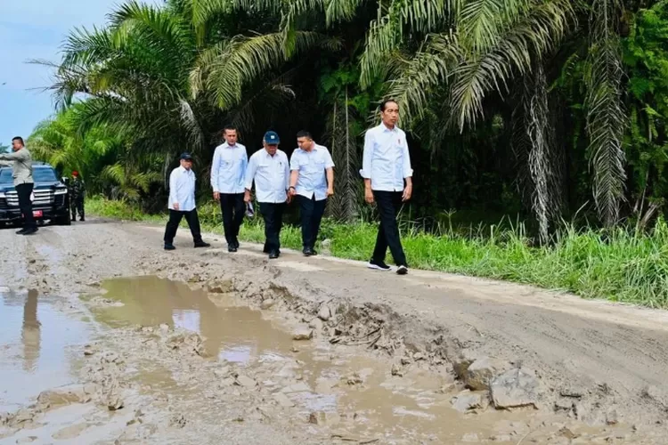 Presiden Jokowi meninjau ruas jalan rusak di Sumatera Utara (Instagram @/jokowi)