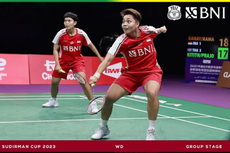 Hasil Pertandingan Sudirman Cup 2023: Apriyani/Fadia Sumbang Poin Terakhir 2-3 (Instagram @/badminton.ina)