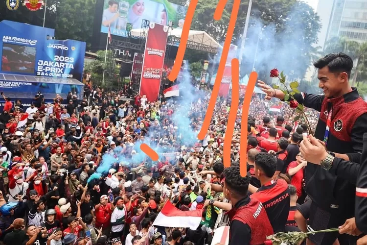 Timnas U22 yang jadi juara sepakbola Sea Games 2023 di Kamboja disambut luar biasa. (tangkapan layar instagram @PSSI)