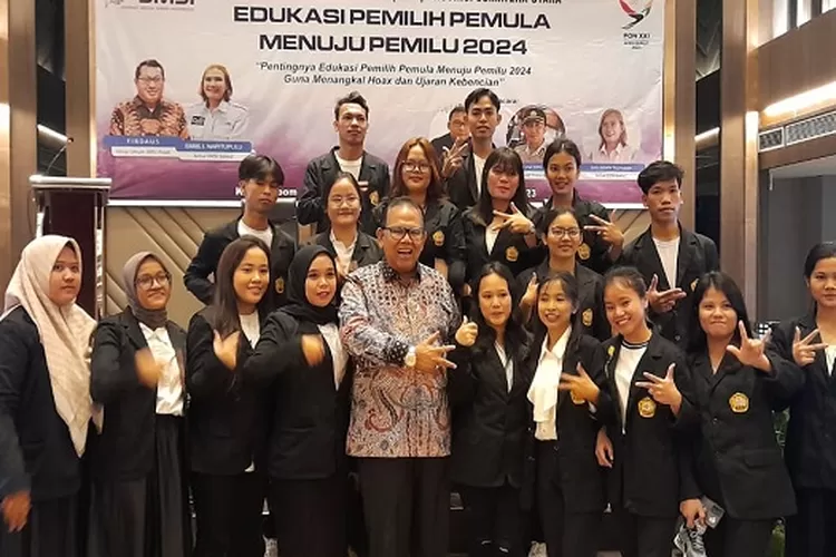 Ketua DPRD Sumut Baskami Ginting dalam acara edukasi pemilih pemula menuju Pemilu 2024 (Realitasonline.id/mis)