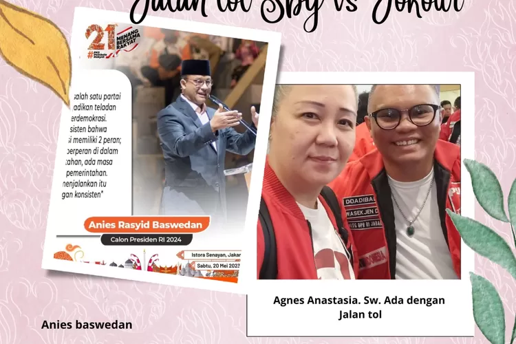 AniesBaswedan bandingkan jalan tol era SBY dan Jokowi, Kader PSI langsung panas kuping (kolase tangkapan layar twitter@DPPPKS dan instagram @graceanastasia.sw)