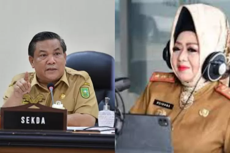 Sekda Riau, SF Hariyanto dan Kadinkes Lampung Reihana (Kolase ist)