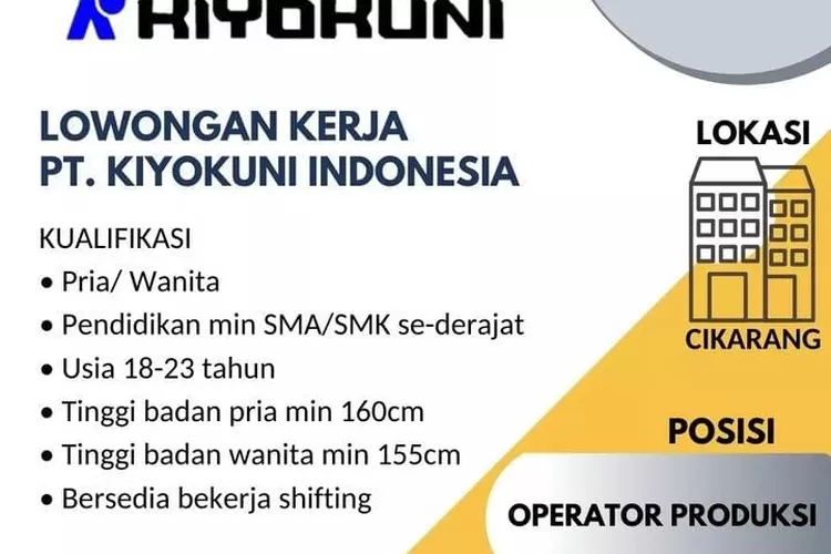 Lowongan Kerja 2023 Lulusan SMA di Karawang