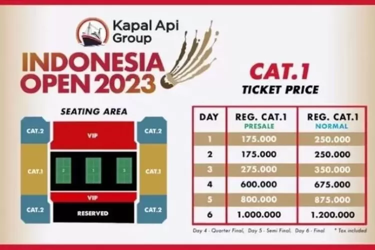 Tiket Indonesia Open 2023 Sudah Dibuka   (PBSI )