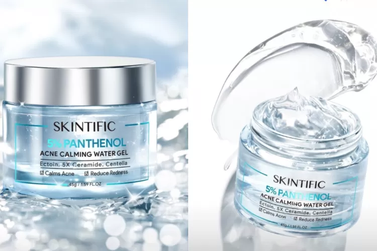 Potret produk moisturizer Skintific 5% Panthenol Acne Calming Water Gel (Instagram @skintificid)