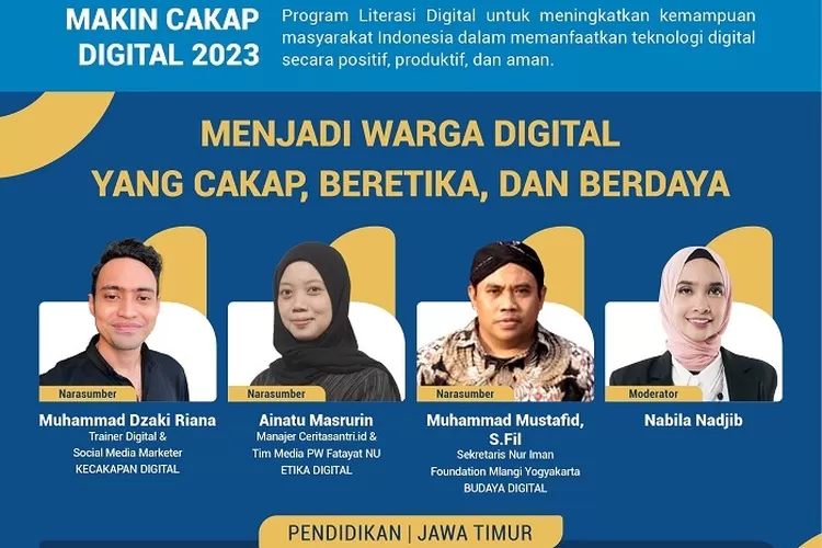 Diskusi virtual bertema &ldquo;Menjadi Warga Digital yang Cakap, Beretika, dan Berdaya&rdquo; diselenggarakan Kemenkominfo bekerja sama dengan Siberkreasi Indonesia.