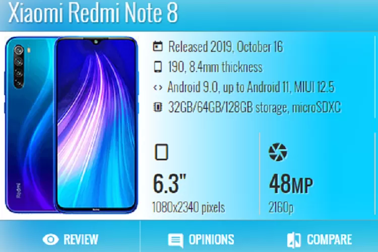 Spesifikasi Dan Harga Redmi Note 8 (gsmarena.com)