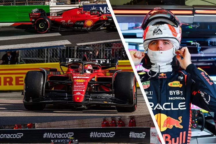 Potret Verstappen (kanan) yang khawatir dengan kecepatan mobil Ferrari dan Alonso (Instagram @redbullracing @scuderiaferrari)