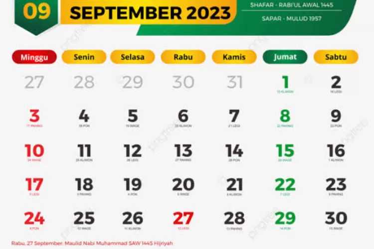 Kalender Jawa September 2023 Lengkap! Beserta Hari Libur Nasional dan Hari Baik (Pngtree)