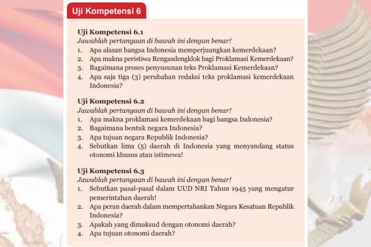 Uji Kompetensi PKn kelas 7 halaman 167 Kurikulum 2013