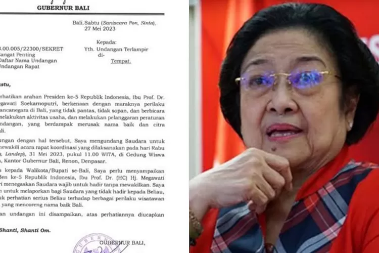 Viral diduga surat Gubernur Bali, Wayan Koster terkait perintah Megawati (Kolase ist)