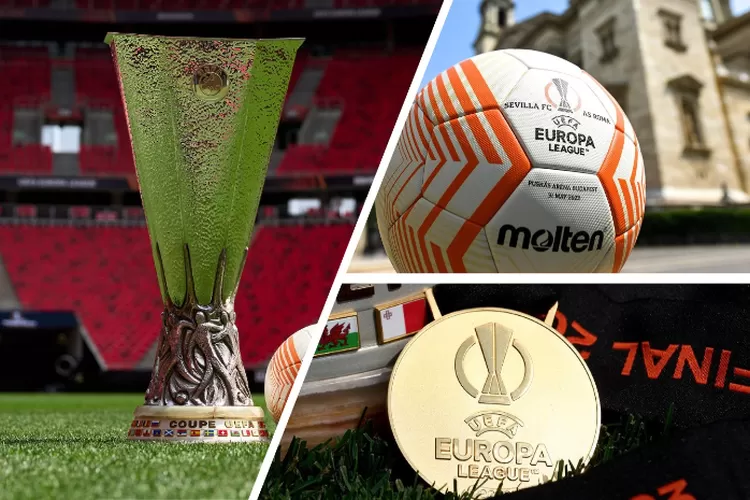 Potret Piala, Bola, dan Medali untuk Final Liga Europa 2023 yang mempertemukan Sevilla vs Roma (Instagram @europaleague)