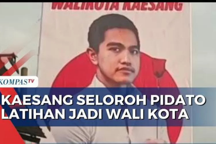 Jalanan Kota Depok dihiasi foto Kaesang Pangarep yang bertuliskan PSI Menang Walikota Kaesang (Kompas TV)