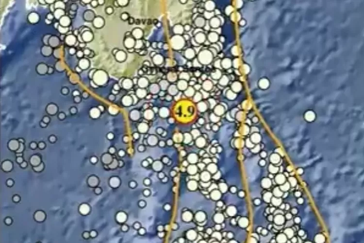 Tangkapan layar informasi gempa bumi di Melonguane dari BMKG (Twitter @infoBMKG)