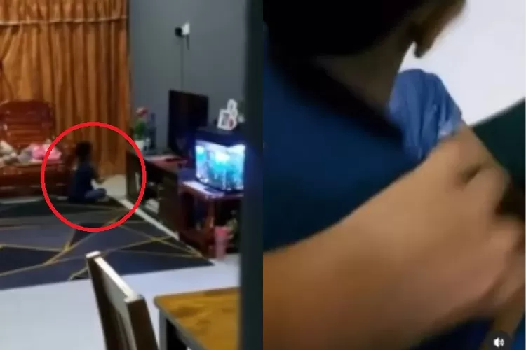 Viral video anak main dengan teman gaib yang tak kasat mata. (Instagram/fakta.indo)