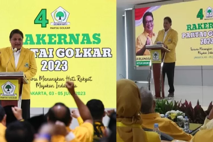 Ketua Umum DPP Partai Golkar Airlangga Hartarto membuka Rapat Kerja Nasional Partai Golkar tahun 2023 di Kantor DPP Partai Golkar, Slipi, Jakarta Barat, Minggu (4/6/2023).  (Ist)
