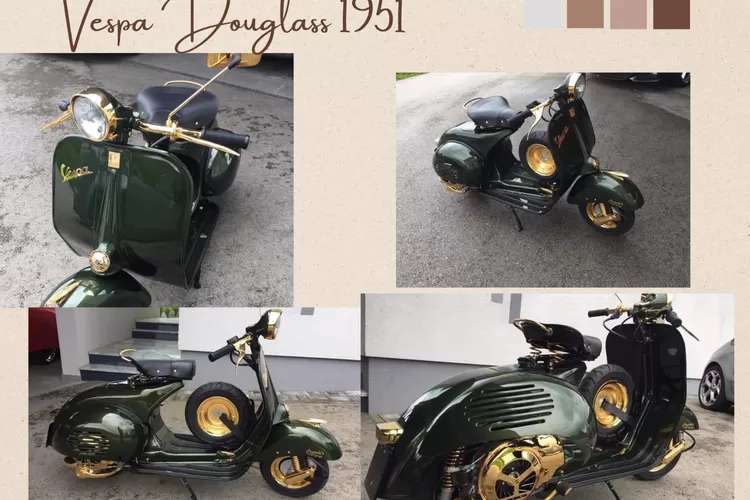 Vespa Douglas 1951, koleksi yang kini harganya tak ternilai. Ada yang ditawar 1,5 M pun pemiliknya cuma senyum.Han (Koleksi foto Facebook @YusDianTo Grup Kendaraan Umum dan Mliter Zaman Dulu (Old Vehicles)Facebook)